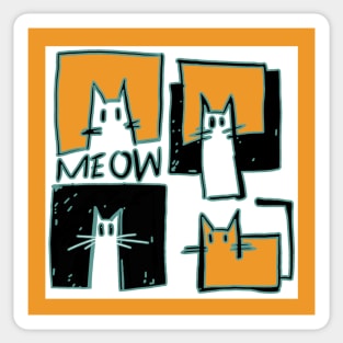 cubist cats Sticker